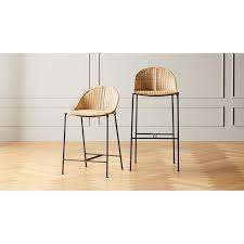 Shop our best selection of rattan / wicker seat bar stools & counter stools to reflect your style and inspire your home. Cesta Rounded Natural Woven Rattan Bar Stools