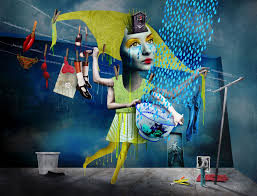 Caitlin Truman Baker Let It Hang Dry Art Painting Collage Art