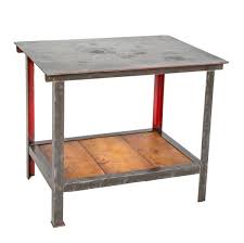 The materials used across the collection include superb quality wooden tables, made from acacia and oak. Repurposed Old Industrial Welded Joint Vintage American Machine Shop Brushed Metal Table Or Kitchen Island With Old Pine Wood Undershelf