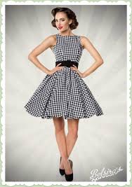 Belsira 50er Jahre Retro Petticoat Kleid Gingham Allover Schwarz Weiss 50er Kleidung Kleidung Vintage Outfits