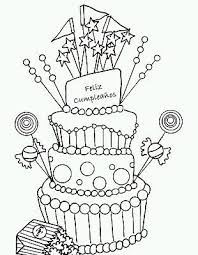 Tarta De Cumpleaños Para Colorear