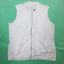Chicos Cream Colored Zip Up Vest Size 1 M