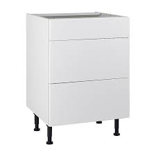 Panneau de fibres de moyenne densité recouvert de métal galvanisé au zinc epaisseur plateau métal galvanisé au zinc : Meuble De Cuisine Ice Blanc Facade 1 Tiroir 2 Casseroliers Caisson Bas L 60 Cm Castorama