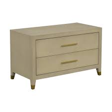 White shagreen two drawer nightstand. 88 Off Restoration Hardware Restoration Hardware Graydon Bone Shagreen Two Drawer End Table Tables
