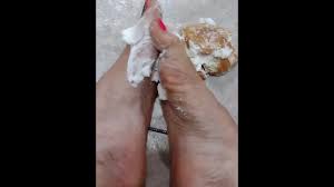 Smashing filled Dunkin donuts with my sexy long feet( multiple different  fillings)