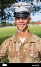 U.S. Marine Corps Pfc. Brian Domanoski, honor graduate for Platoon 3057,  India Company, 3rd Recruit Training Battalion, graduated boot camp Aug. 25,  2017. Domanoski is from Dighton, Mass. (U.S. Marine Corps photo