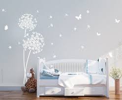 Wandtattoo Blume Pusteblume Und Schmetterlinge Wandsticker Etsy Wall Stickers Living Room Dandelion Wall Decal Vinyl Decor