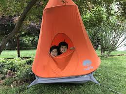 This stylish hanging tent is the perfect, fun addition to any playroom or yard. Let It All Hang Out With The Treepod Hanging Treehouse Geekdad