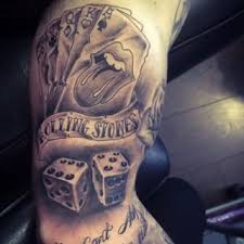 Cards and dice tattoos on hip. Playing Card And Dice Tattoos Google Zoeken Dice Tattoo Poker Tattoo Tattoos