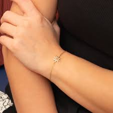 14K & 18K Gold Sunburst Mustard Seed Bracelet, Double Chain Star Bracelet,  Unique Minimalist Jewelry, Birthday Gift, Graduation Gift