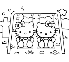 Leuk Voor Kids Hello Kitty En Mimmy Op De Schommel