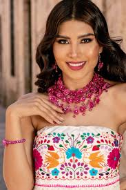 Mexican Artisanal Jewelry Set. Typical Mexican Necklace & Earrings.  Bohemian Style. Ethnic Jewelry. Traditional Mexican Fiesta Necklace.