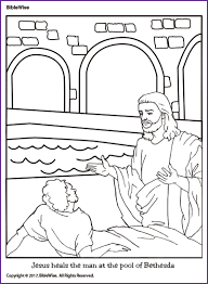 Coloring Jesus Heals The Man At The Pool Of Bethesda Kids Korner Biblewise