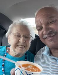 Mary and Ernest Hansen at their locally famous snowball stand!