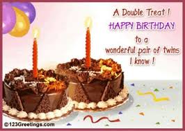Beautiful Birthday Cake For Twins Brother And Sister A Double Treat Birthday Wishes For Twins Birthday Wishes Cards Happy Belated Birthday