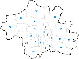 Munchen Stadt Bezirke Stadtteile Viertel Karte Plz
