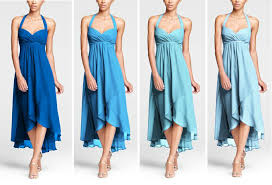 David S Bridal F15417 Color Order Horizon Cornflower Pool Capri With Images Unique Bridesmaid Dresses Davids Bridal Wedding Dresses Ombre Bridesmaid Dresses