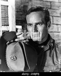 CHARLTON HESTON Portrait as Major Matt Lewis in 55 DAYS AT PEKING 1963  director NICHOLAS RAY Samuel Bronston Productions Stock Photo