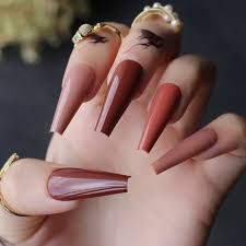 This overnight challenge was very painful. Extra Gel Burgundy Fasle Nails Nude Long Luxury Coffin Coffee Acrylic Nails Salon 24pcs Fake Nails Ballet Uv Glossy Available False Nails Aliexpress