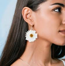 Large Petal Silver Earrings