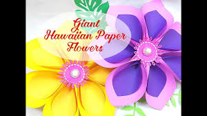 Volcano cake make a bundt cake with a cup in the middle. Giant Paper Hawaiian Flowers Tutorial Youtube
