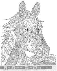 Zentangle Horse Coloring Page For Adults Plus Bonus Easy Horse Horse Coloring Pages Animal Coloring Pages Horse Coloring