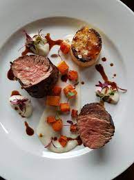 Beef tenderloin doesn't require much in the way of seasoning or spicing because the meat shines all by itself! Irish Beef Fillet Fondant Potato Cauliflower Puree Confit Carrot Squash Veal Jus Fondant Potatoes Cauliflower Puree Beef Fillet