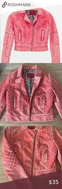 Celsius Premium Distressed Jacket Coral Distressed Jacket Jackets Leather Jacket