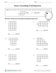 Area Counting Unit Squares Worksheet Education Com In 2020 Math Workbook Worksheets The Unit
