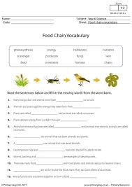 Food chains can link together to form food webs. Science Food Chain Vocabulary Worksheet Primaryleap Co Uk