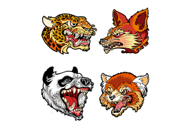 Download Animals Head Design For Embroidery Patch Graphic By Pakpahanmarg Creative Fabrica SVG Cut Files