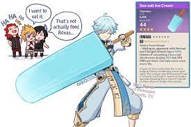 Sea-salt Ice Cream - Weapon Crossover (GI x KH) - so i thought of and made  this for fun cuz we will get a literal fish soon :)) : r/Genshin_Impact