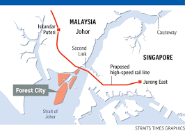 The train line would have connected the 350 km stretch. Developers Lobby For Kl Singapore High Speed Rail Station In Forest City Se Asia News Top Stories The Straits Times