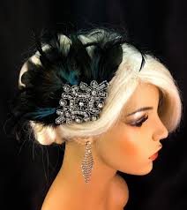 Hairy scary black w black feather itsy bitsy hat skull hair clip. Bridal Hair Clip Black Feather Fascinator 1920s Flapper Art Deco Headpiece Bridesmaid Hair Accessories Sold By Couture Designs Icegreeneyes On Storenvy