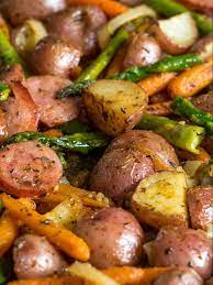 Kielbasa Veggie Sheet Pan Dinner Recipe Sheet Pan Dinners Sheet Pan Recipes Baked Veggies