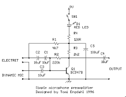 Simple Microphone Preamplifier Circuit Microphone Simple Circuit