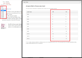 Utterly Useless Shoe Size Comparison Chart On Amazon
