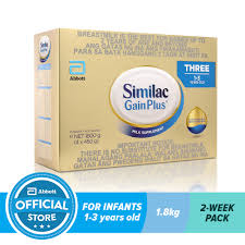 Once a container of infant formula is opened, store in a cool, . Similac Gainplus Hmo 1 8kg For Kids 1 To 3 Years Old Shopee Philippines