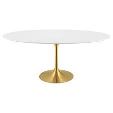 Find something extraordinary for every style, and enjoy free delivery on most items. Modway Lippa 78 Oval Pedestal Dining Table In Gold And White Eei 3255 Gld Whi