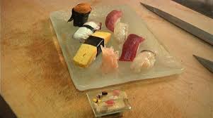 Miniature Sushi Made With A Single Grain Of Rice Chef Hironori Ikeno Nohachi Restaurant 6 Sushi Flavors Miniatures