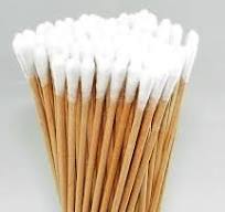 American Recorder Round Tip Cotton Swabs on 6 inch Wooden Stick - Bag of 100