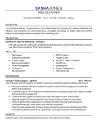 Web Designer Resume Example Development Seo Social Media