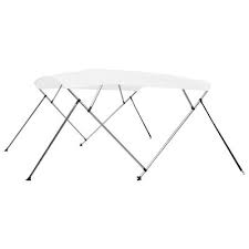 A bimini top provides protection from the sun and shelter from rain and spray. Vidaxl 4 Bow Bimini Top White 95 7 X77 2 X53 9 Vidaxl Com