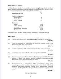 A wide variety of machines sdn bhd options are available to you, such as material, use, and feature. Solved Question 5 20 Marks Aa Manufacturing Sdn Bhd I Chegg Com