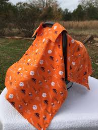 Clemson Carseat Cover Lined With White Satin Clemson Fans Love This Baby Carseat Cover Which Provides Privacy An Carseat Cover Infant Car Seat Cover Car Seats