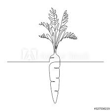 Carrot Vegetable In Continuous Line Art Drawing Style Growing Carrot Plant Minimalist Black Linear Sketch Isolated Line Art Drawings Minimal Drawings Line Art