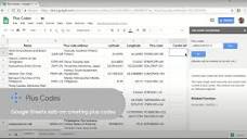 Google Sheets add on: Creating plus codes - YouTube