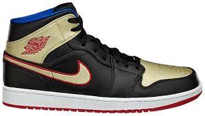 Price and other details may vary based on size and color. Air Jordan 1 Mid Black Gold Red Air Jordan 554724 013 Goat