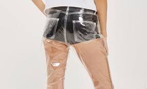 In retrospect, the clear plastic panels at the knees of these little beauties are serious haute couture for a cool 100 bucks, plastic jeans will not leave you cool at all. These Clear Plastic Jeans Are Confusing Everyone Right Now Shemazing