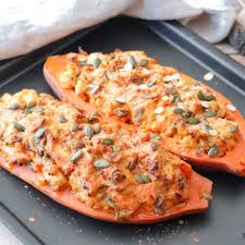 Patate Douce Farcie Au Poulet Et Bleu D Auvergne Mes Recettes Healthy Recette Recette Patate Douce Recettes De Cuisine Recette Patate